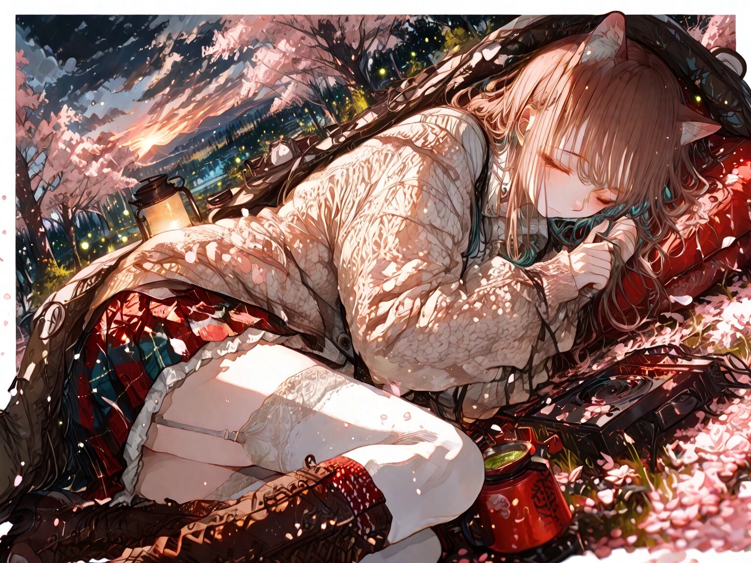 夜桜の誘い | の人気AIイラスト・グラビア