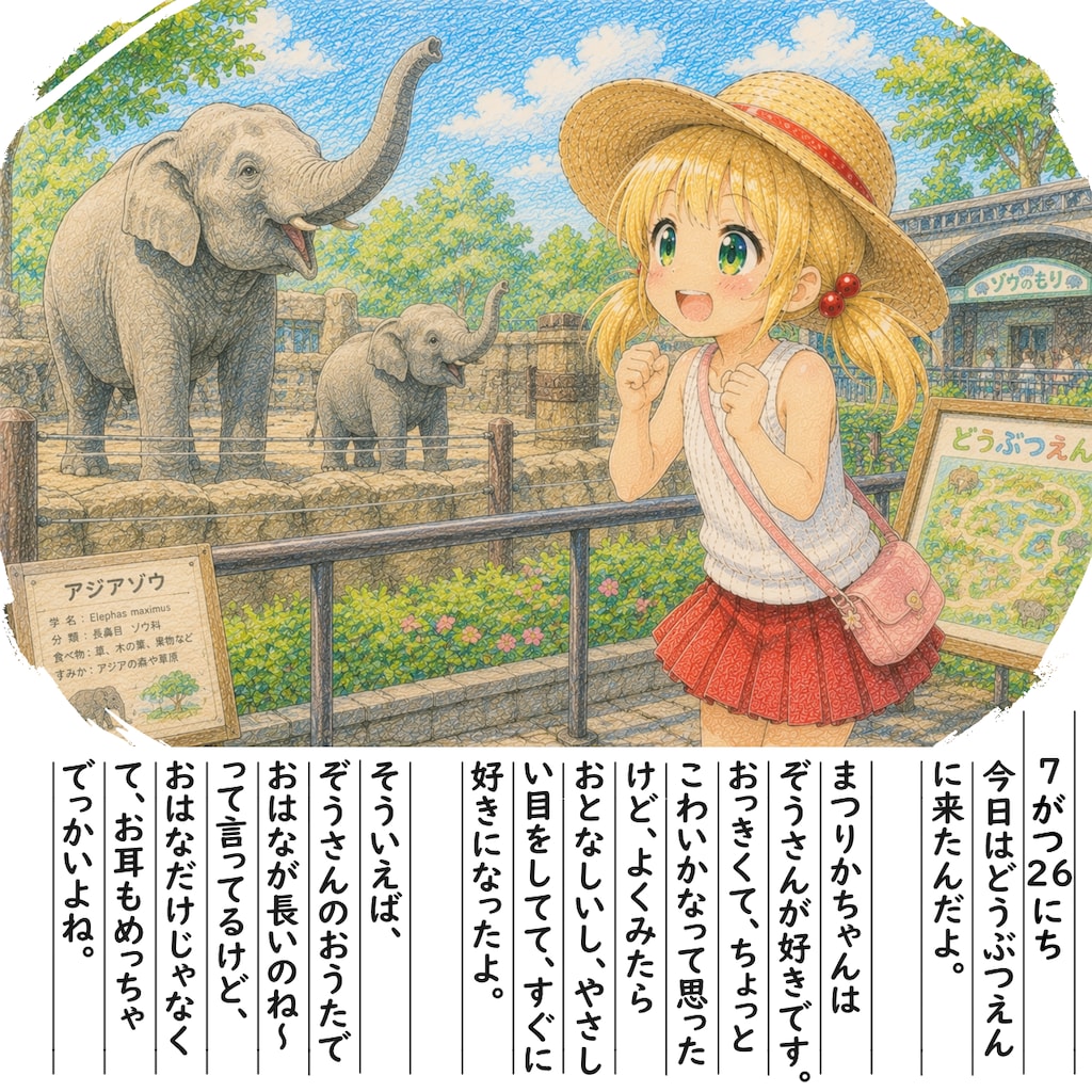 【絵日記】ぞうさんだいすき