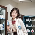 薬局でアルバイトしているコトちゃんと愛ちゃん 2枚目
