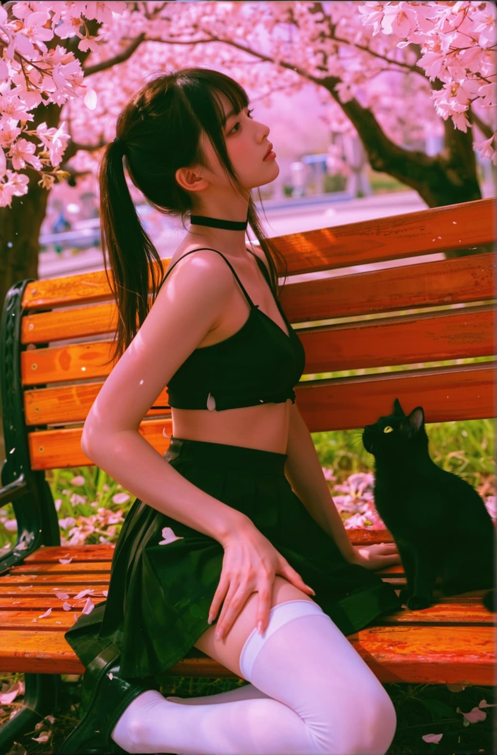 猫と過ごすベンチ
