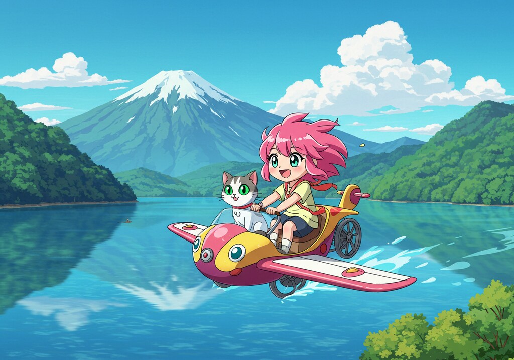 マイクロライトプレーンとチビちゃんと猫