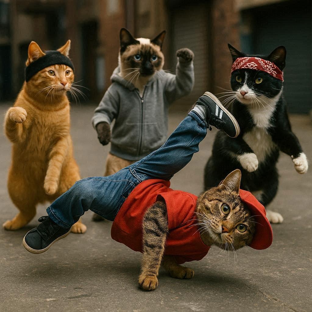 異文化交流する猫