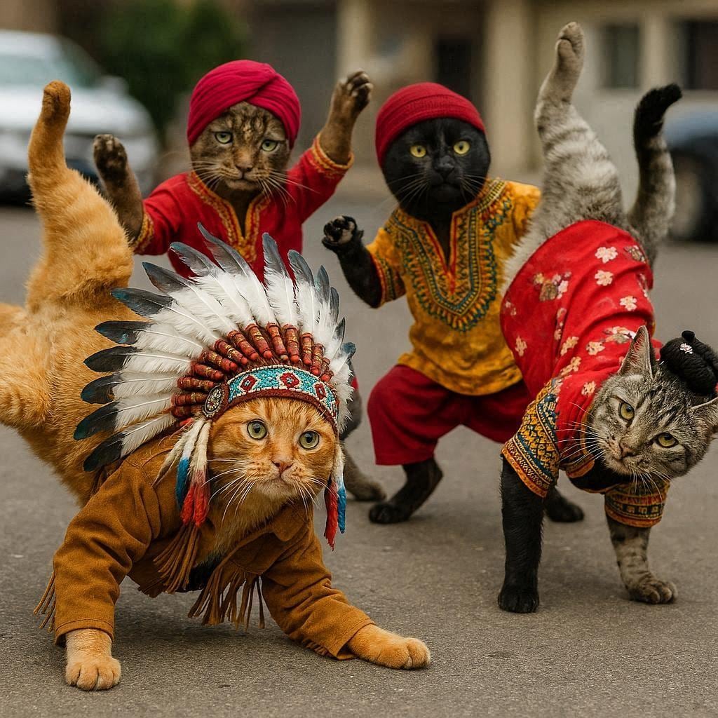 異文化交流する猫