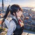 空を見上げる少女 3枚目