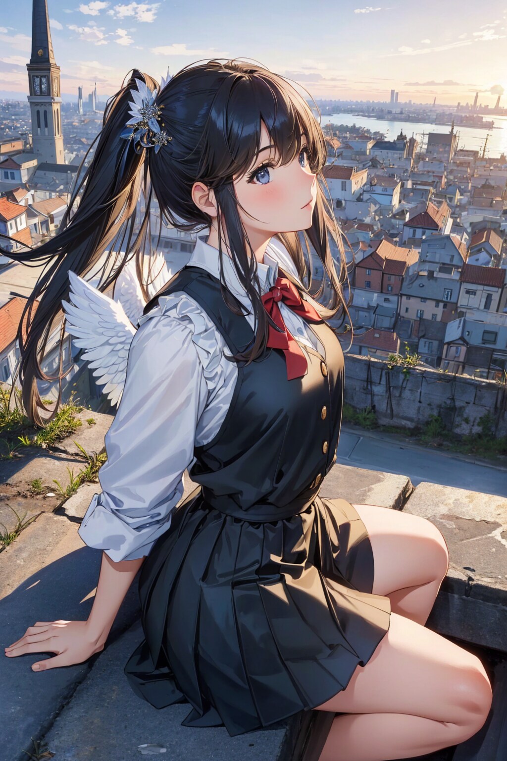 空を見上げる少女