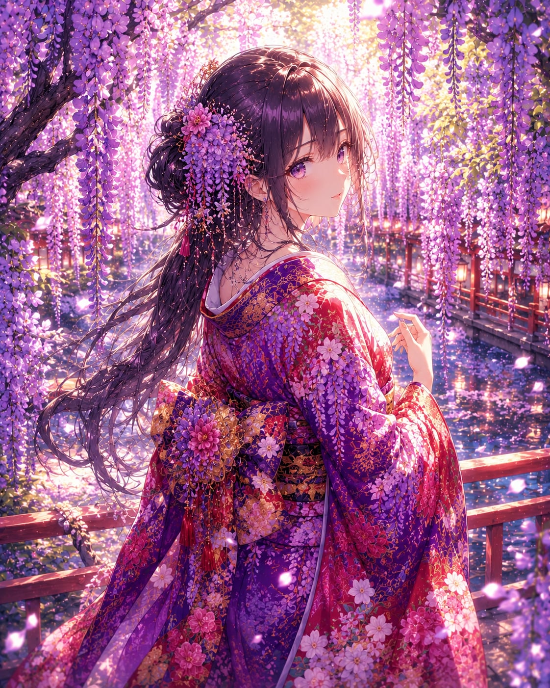 春の夢と美しい藤の花