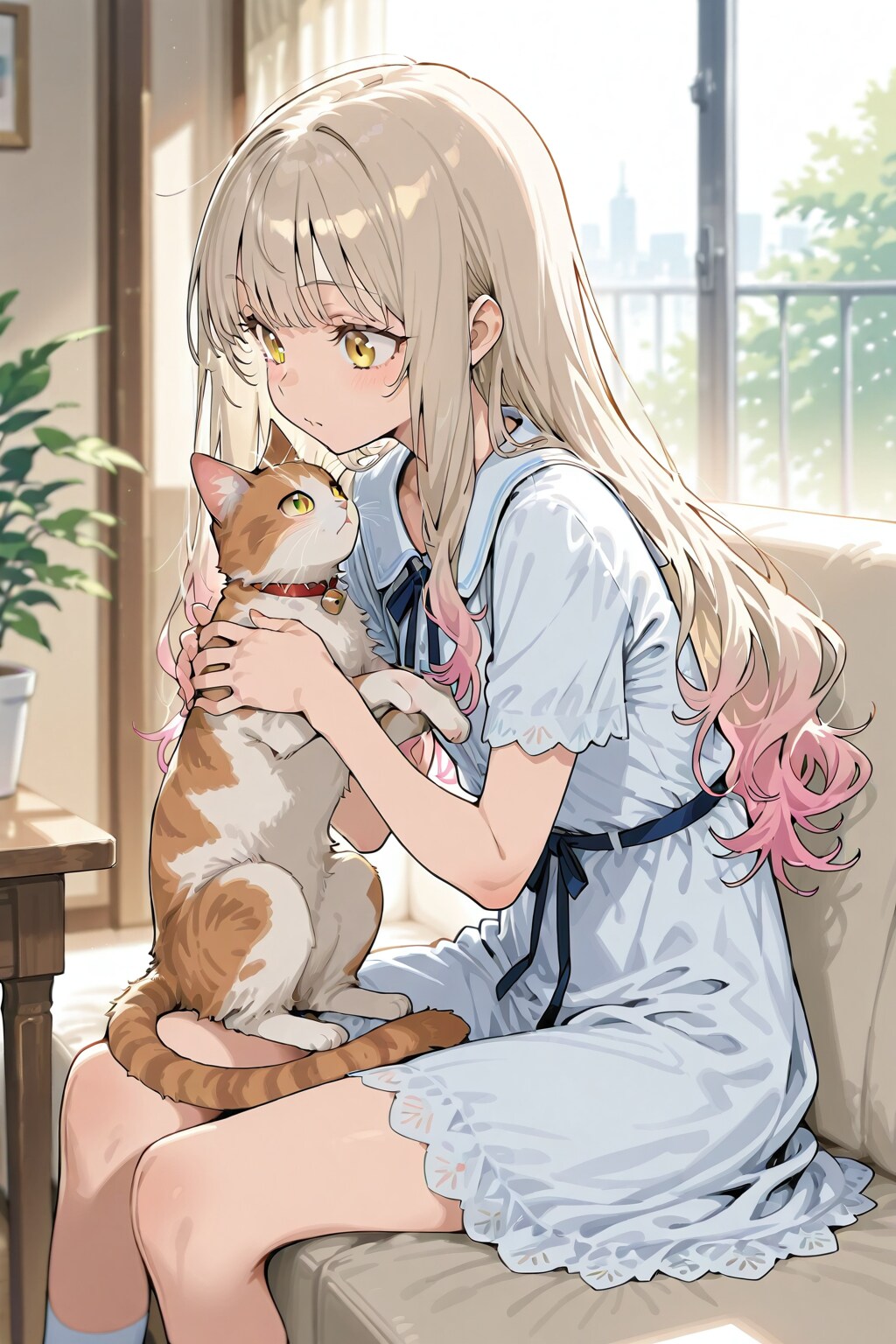 美少女と猫 | の人気AIイラスト・グラビア