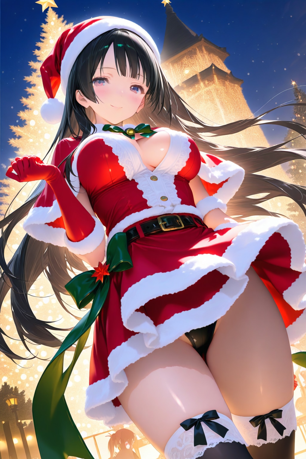 季節外れのミニスカサンタ🎅❤️ | の人気AIイラスト・グラビア