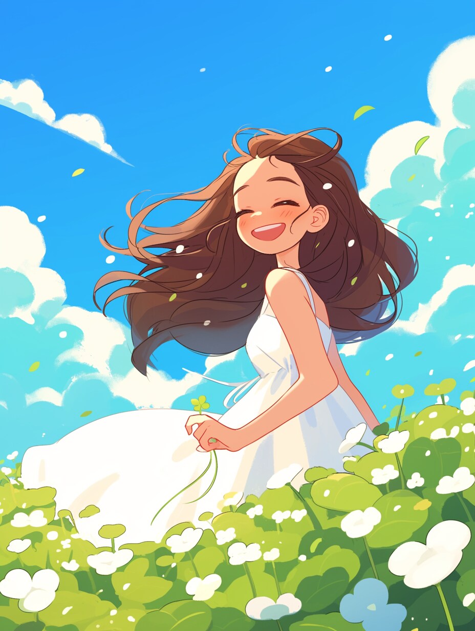 シロツメクサと女の子