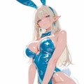 エナメルブルーバニースーツ♪エルフさん♡ 3枚目