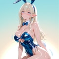 エナメルブルーバニースーツ♪エルフさん♡ 2枚目