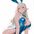 エナメルブルーバニースーツ♪エルフさん♡ 9枚目
