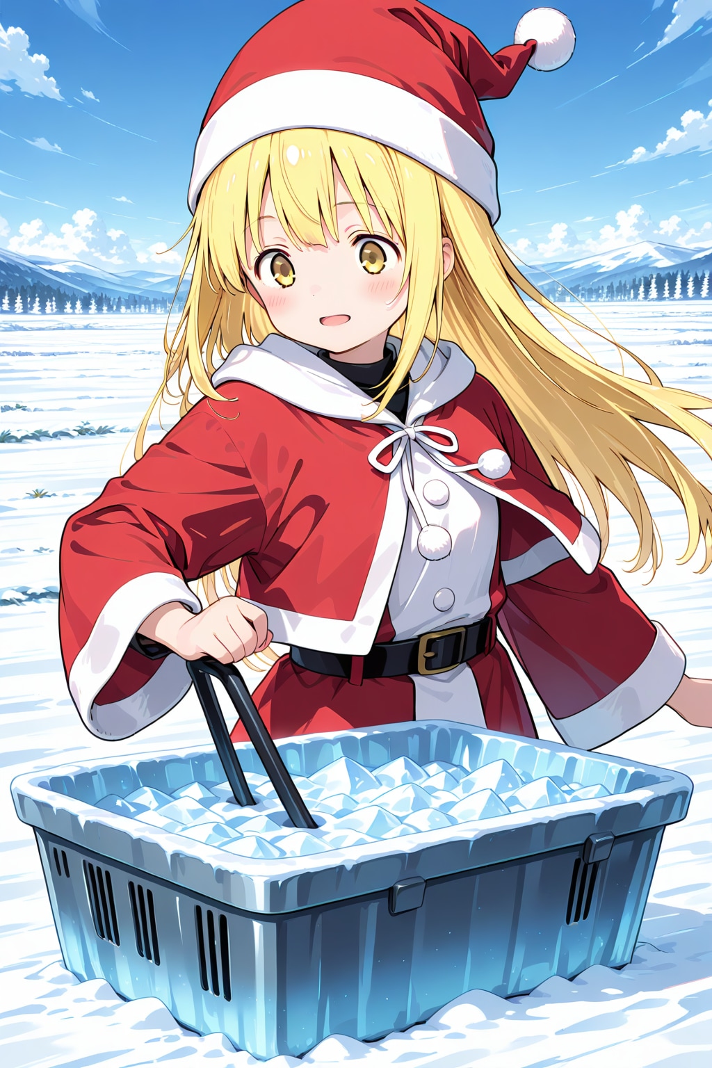 足が雪に埋もれたサンタさん | の人気AIイラスト・グラビア