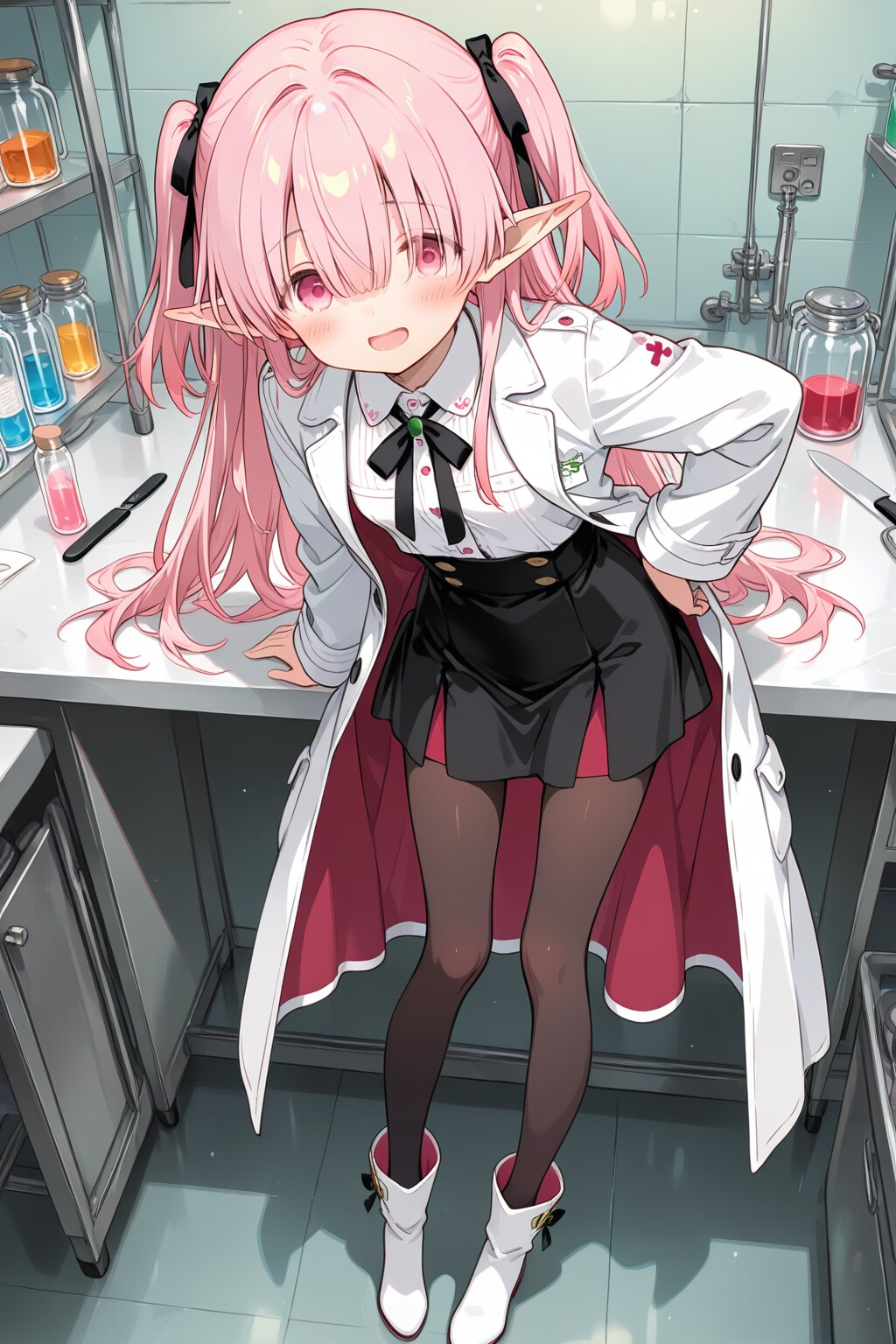 『ねえ実験に付き合ってくれるぅ？　……危なくないよ？』ピンクエルフちゃん | の人気AIイラスト・グラビア