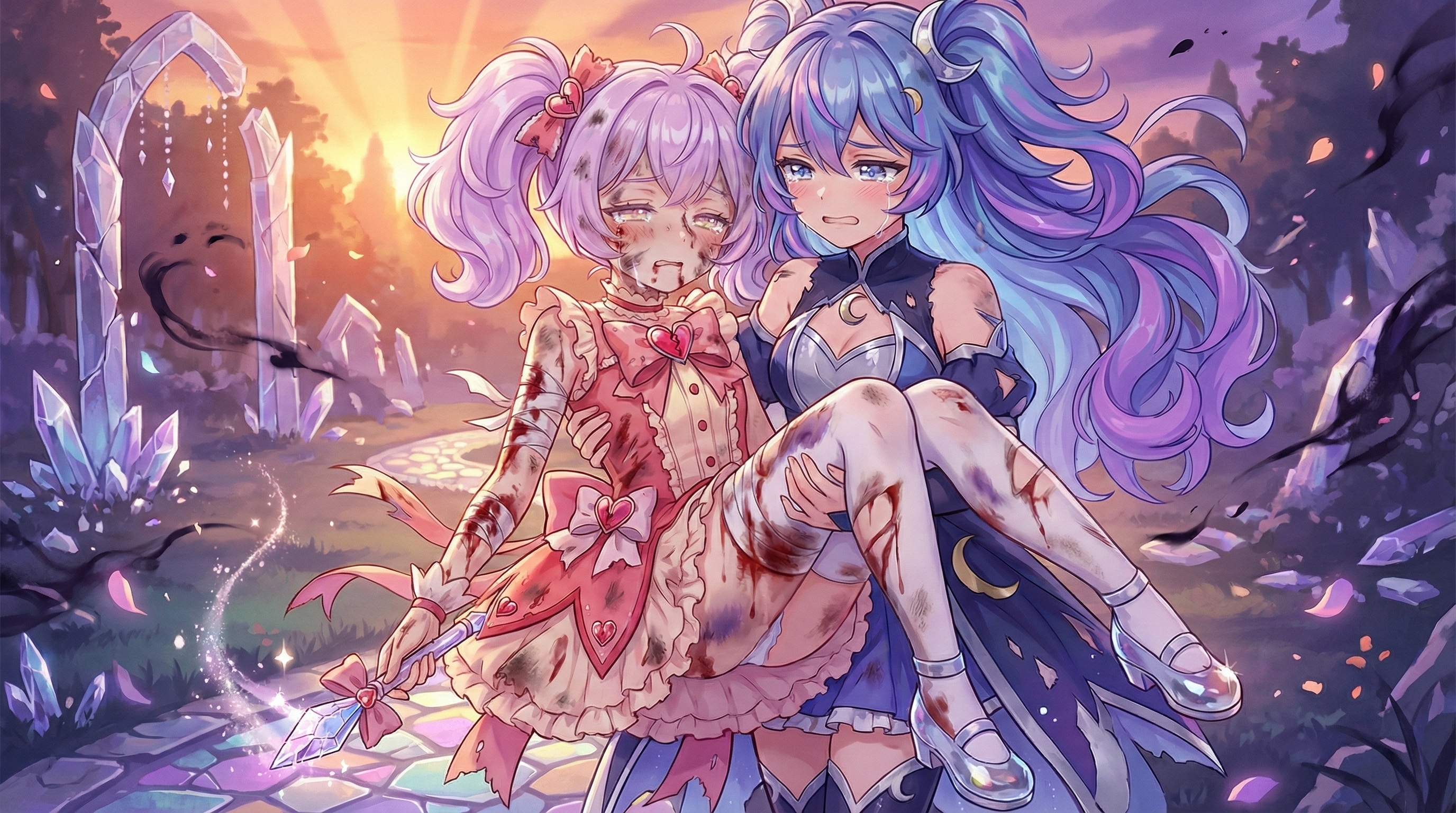 涙と血に濡れしの姉妹 | の人気AIイラスト・グラビア