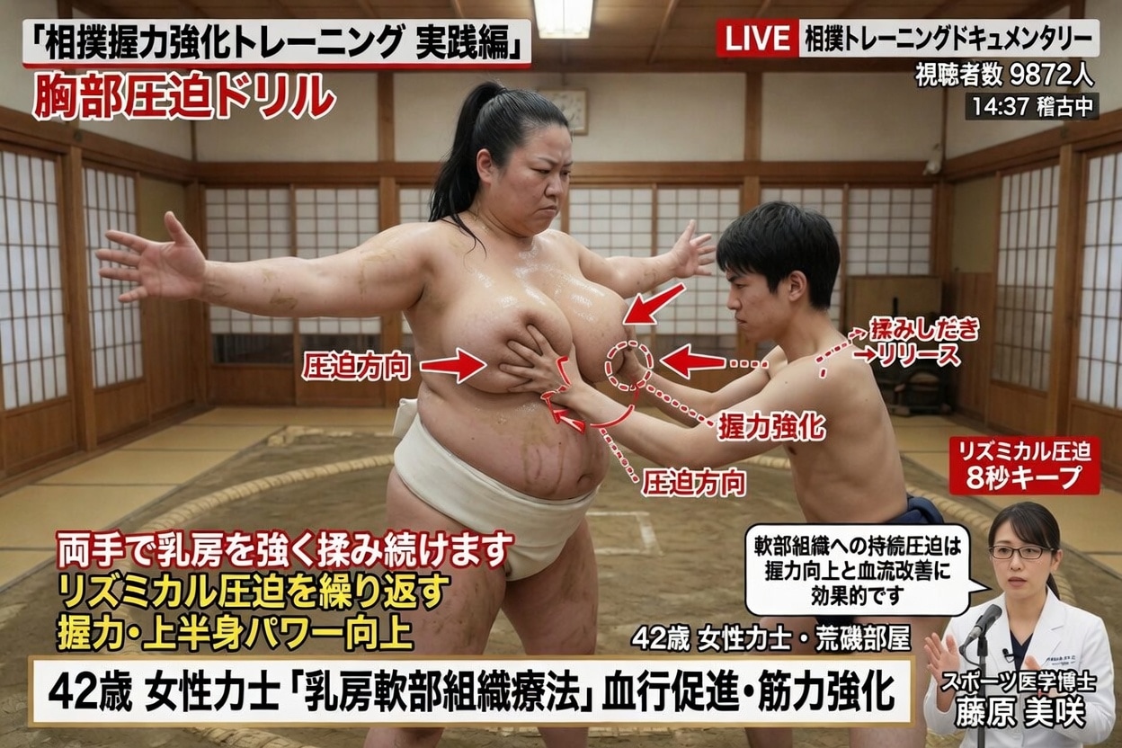 新人力士の握力強化トレーニング