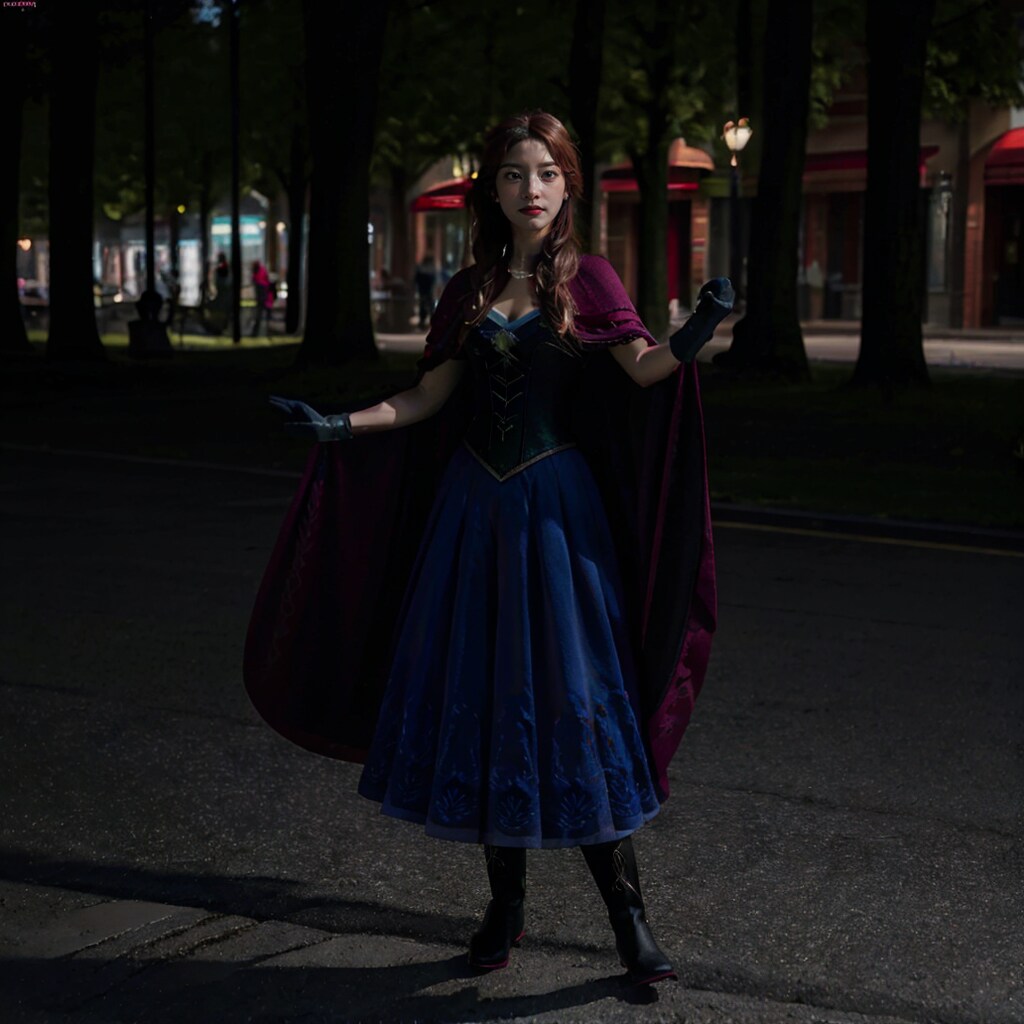 アナのコスプレイヤーが仮想の城で織り成すアナと雪の女王の夢の世界