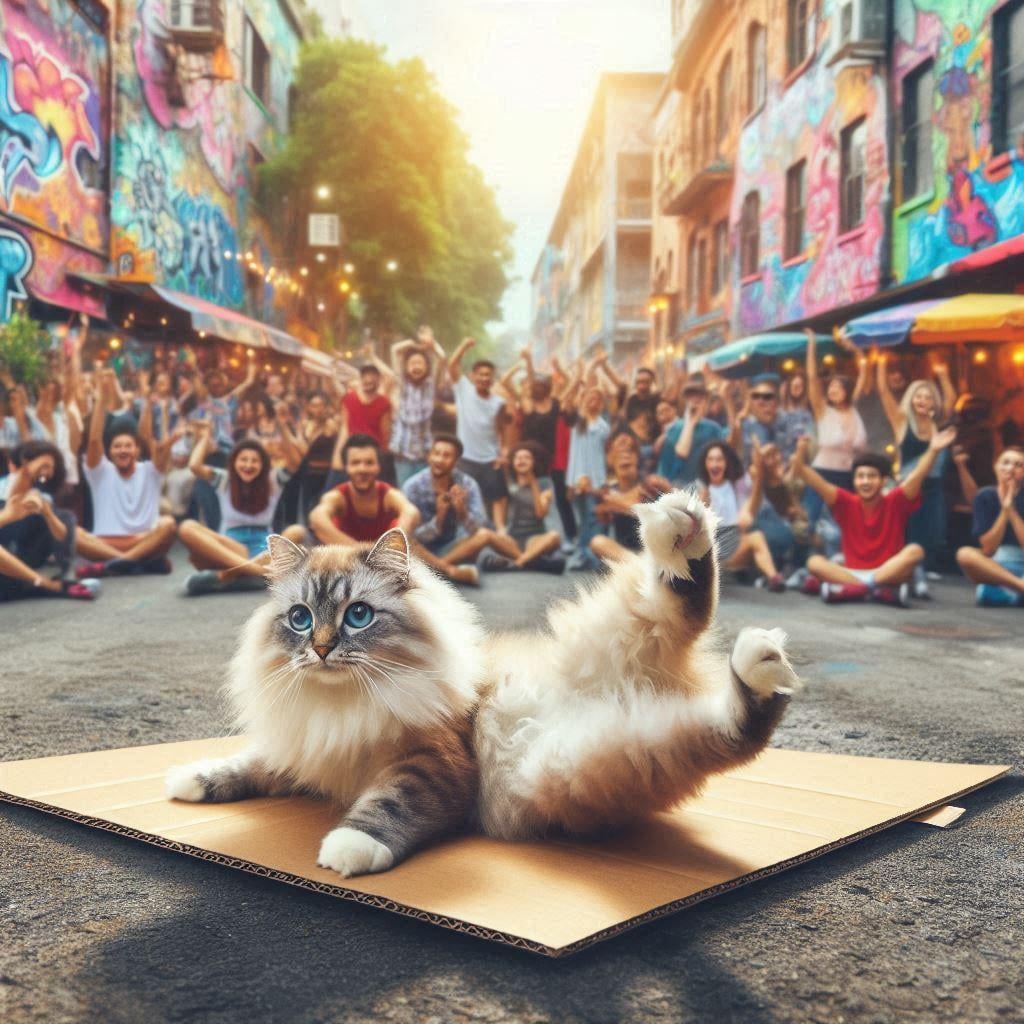 ブレイクダンスが得意な猫