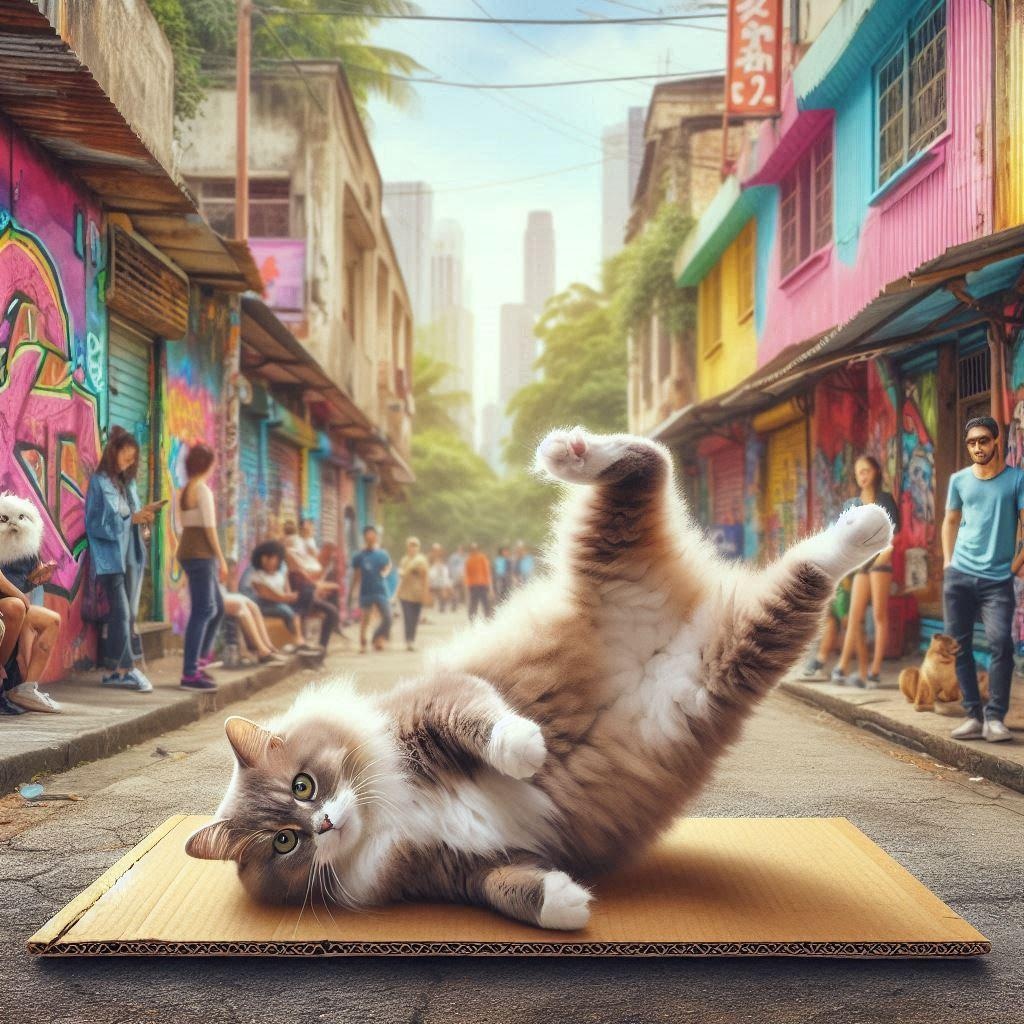 ブレイクダンスが得意な猫
