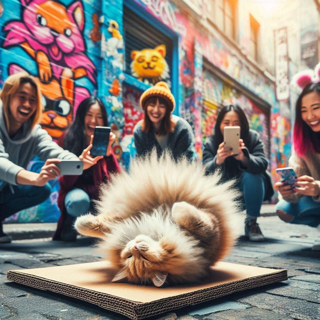 ブレイクダンスが得意な猫