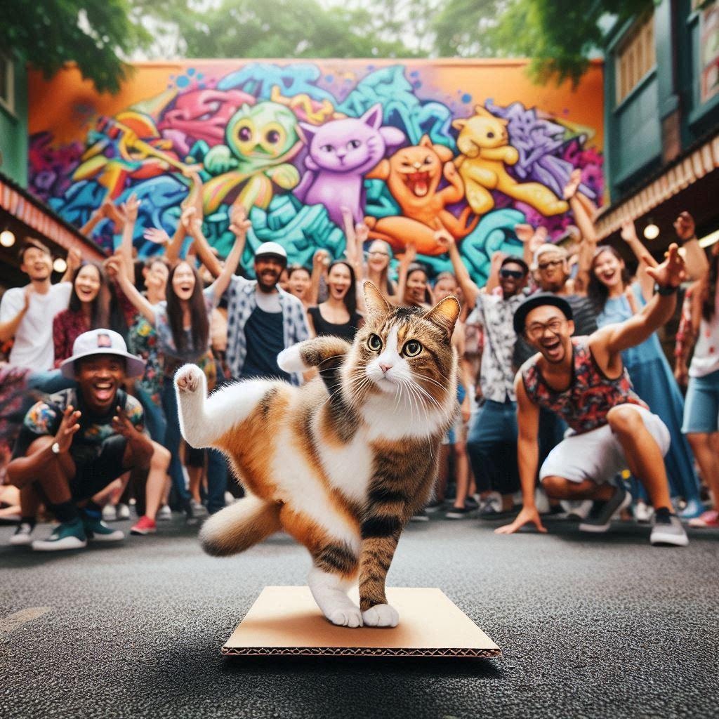 ブレイクダンスが得意な猫