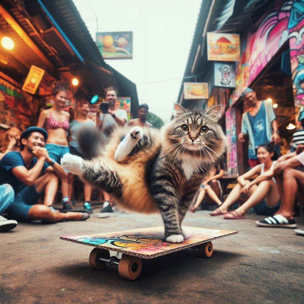 ブレイクダンスが得意な猫