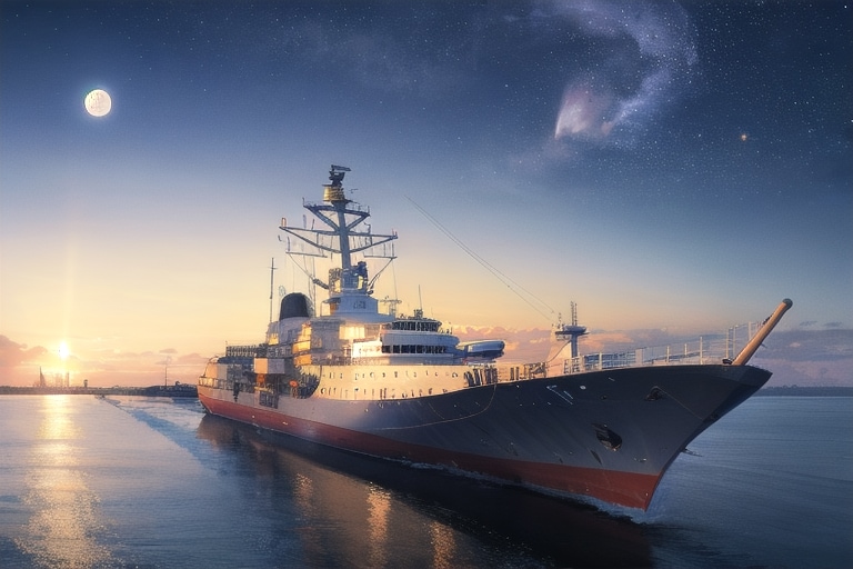 軍艦と月夜 | の人気AIイラスト・グラビア