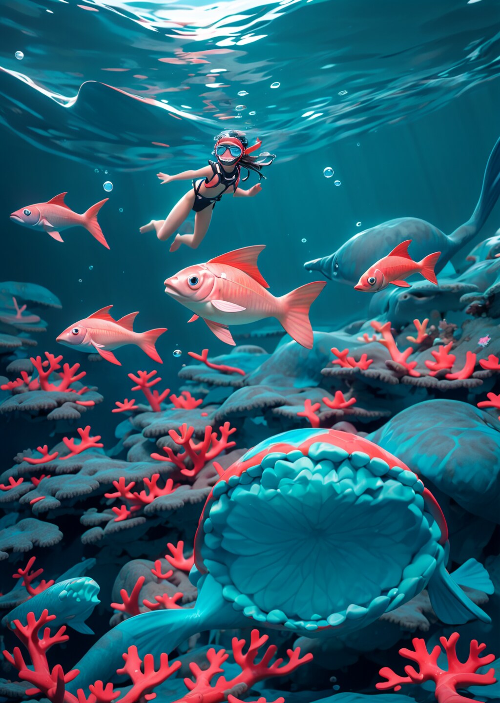 シュノーケリング | の人気AIイラスト・グラビア