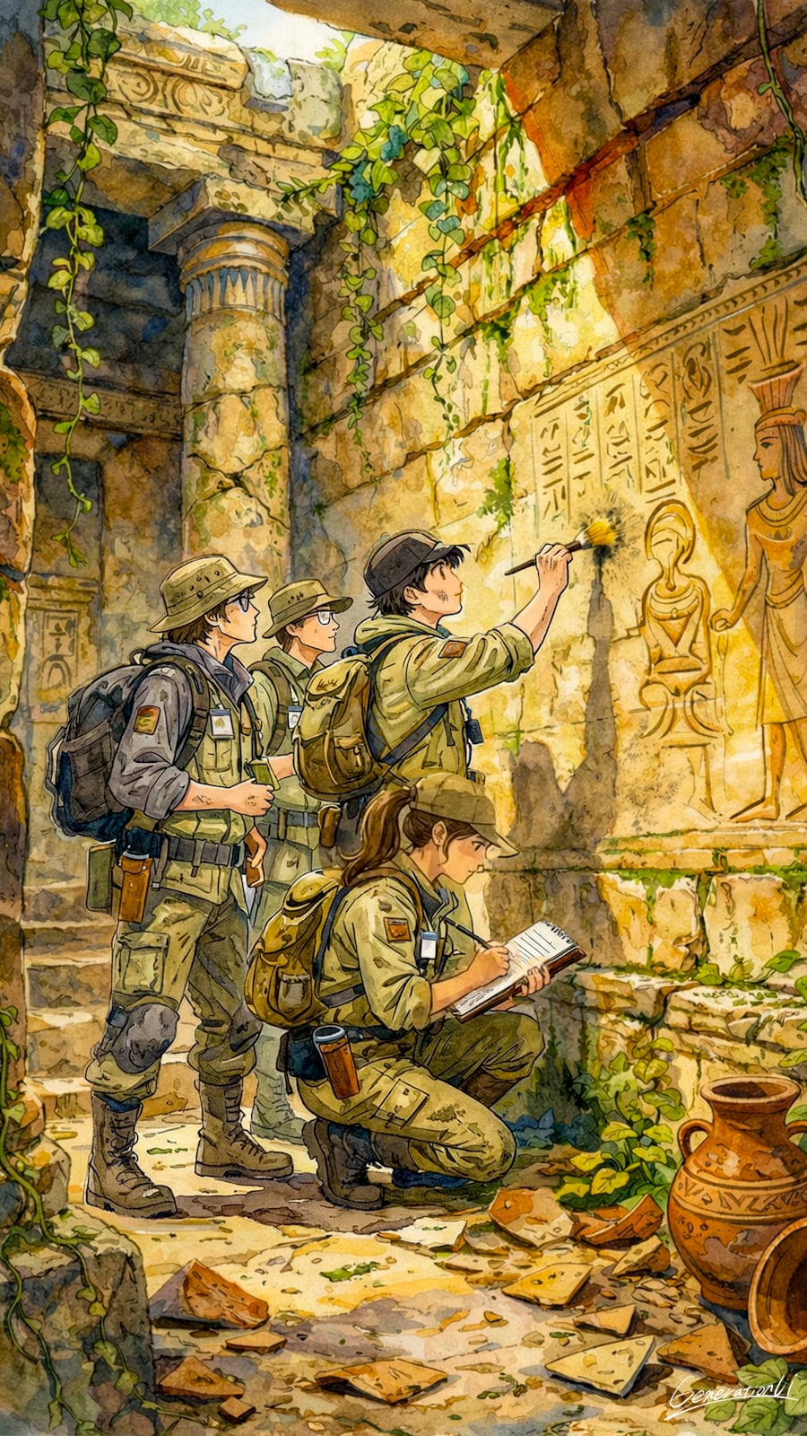 壁の向こうに3000年の声がする／スマホ壁紙アーカイブ | の人気AIイラスト・グラビア