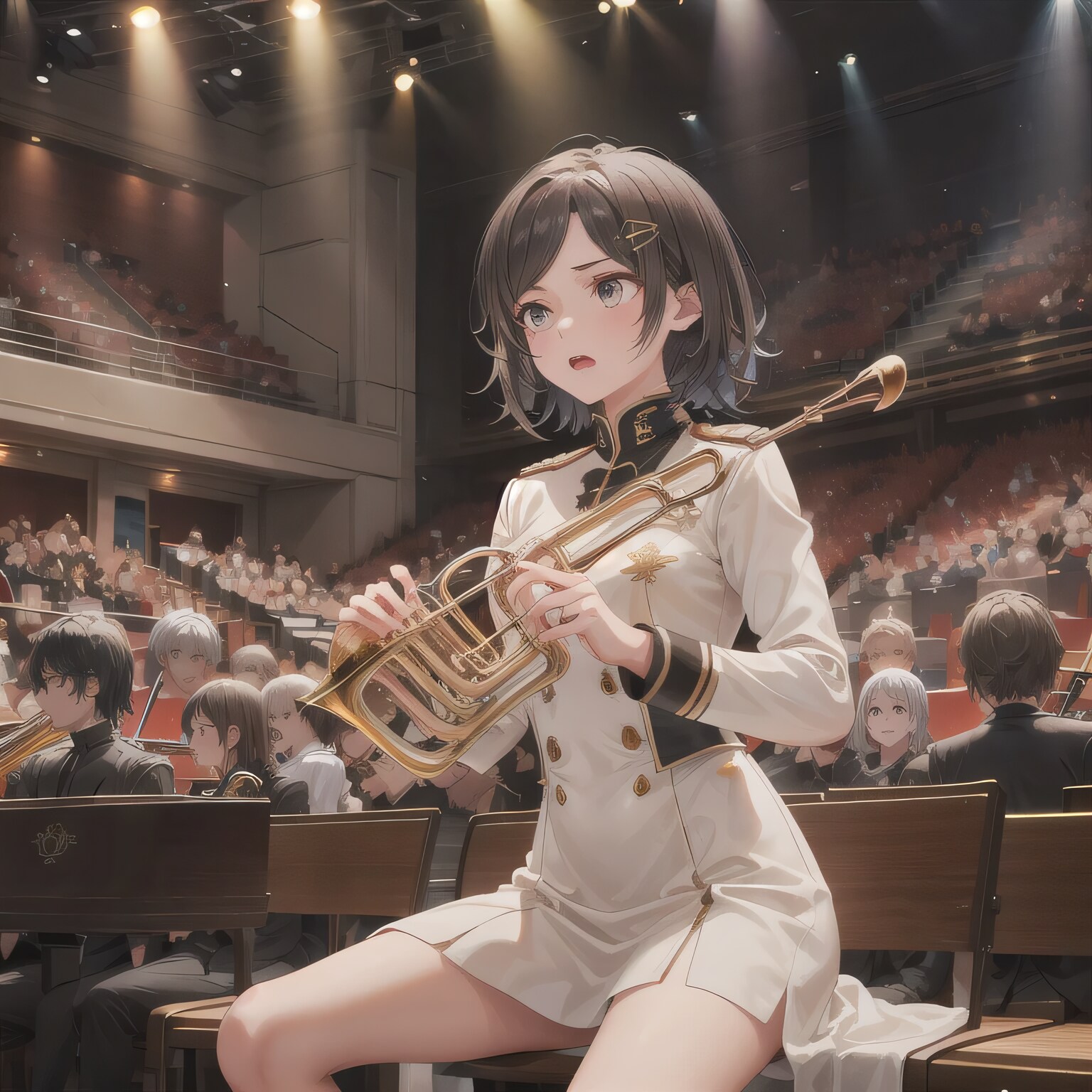 黒髪ボブでブラスバンドの少女９ | の人気AIイラスト・グラビア