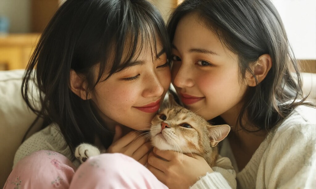 猫と女の子