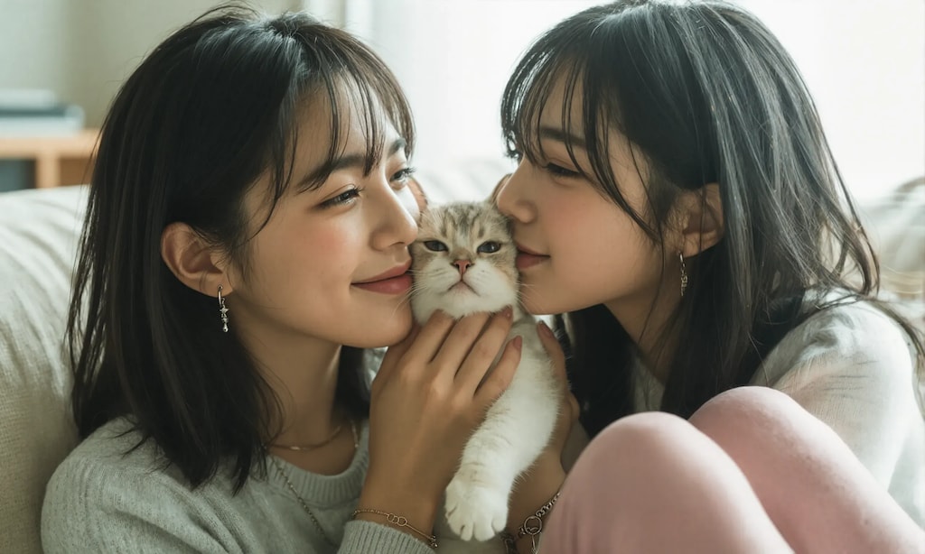 猫と女の子