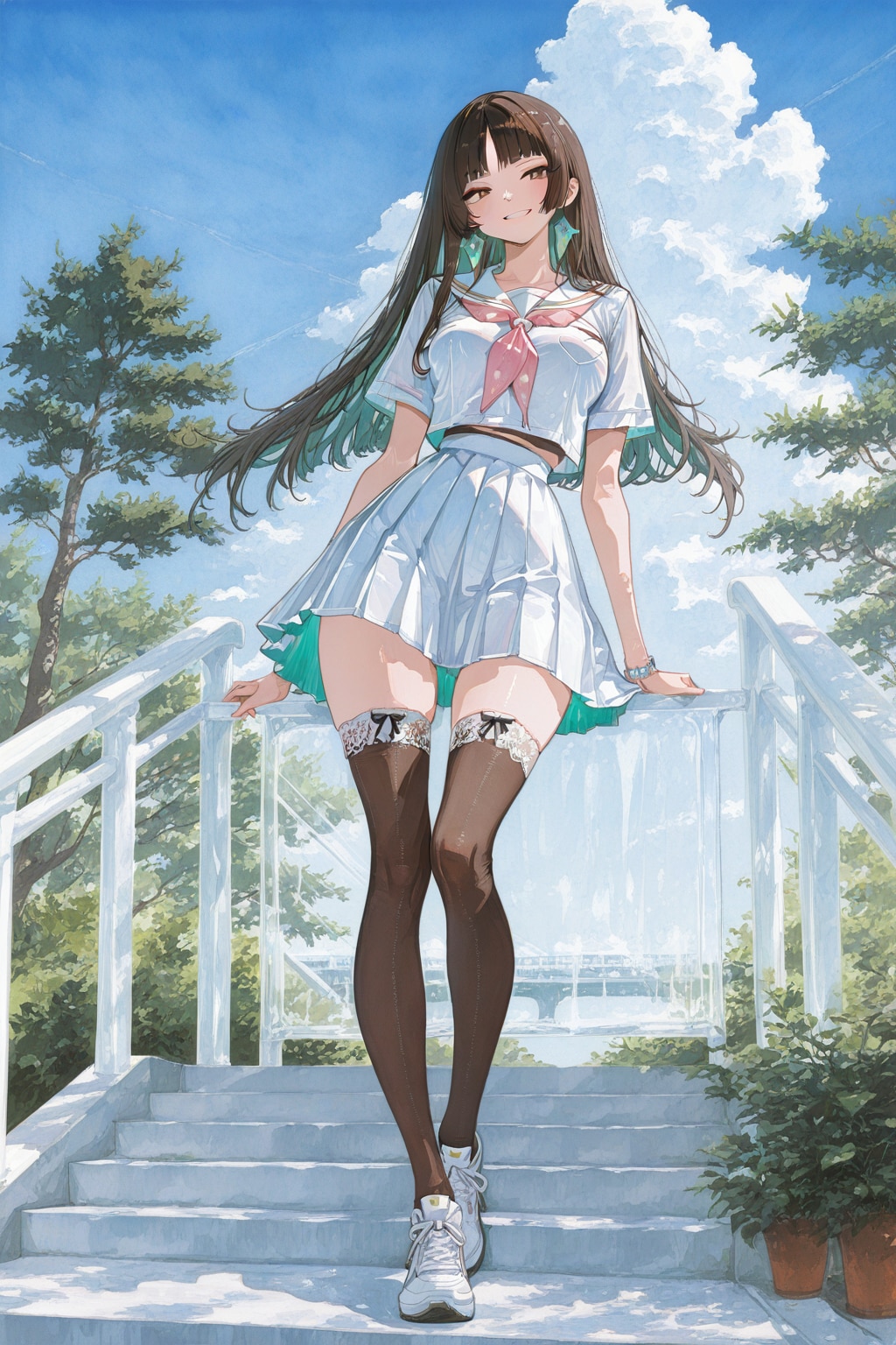 「夏服」と同じ呪文で、パステル画からアクリル画に変更