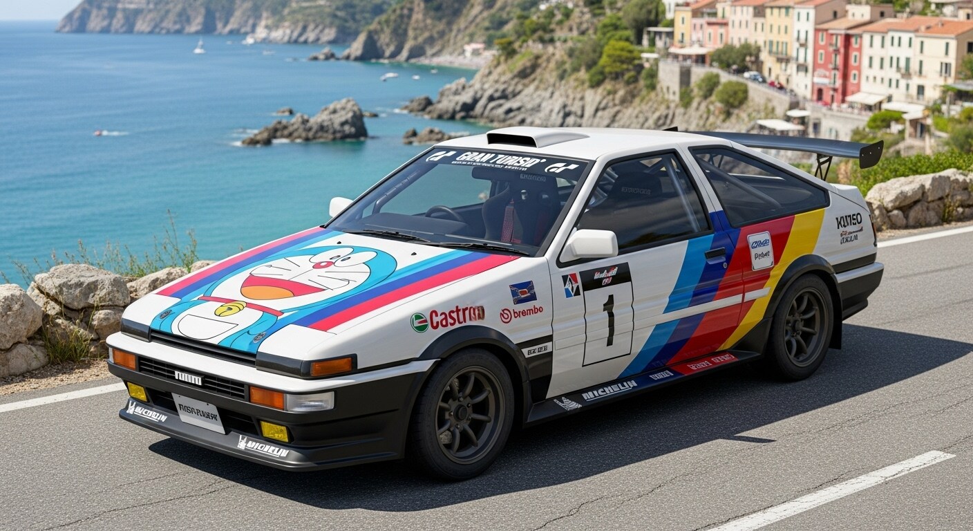 AE86ドラえもん痛車ラリーカー | の人気AIイラスト・グラビア