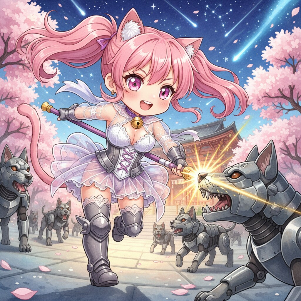 赤ツイにゃん。魔法少女殴る系。