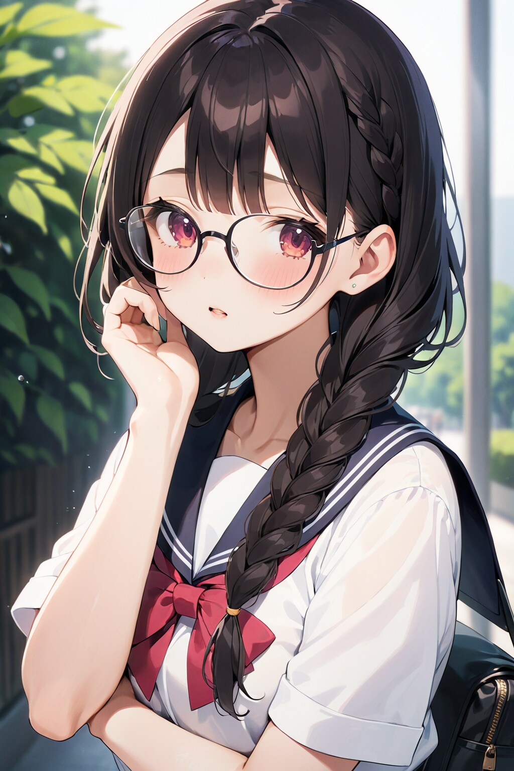 眼鏡と三つ編み少女2