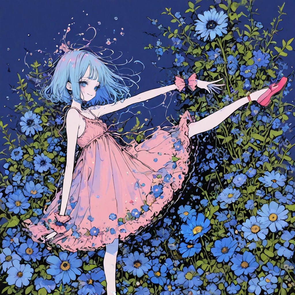 青い花