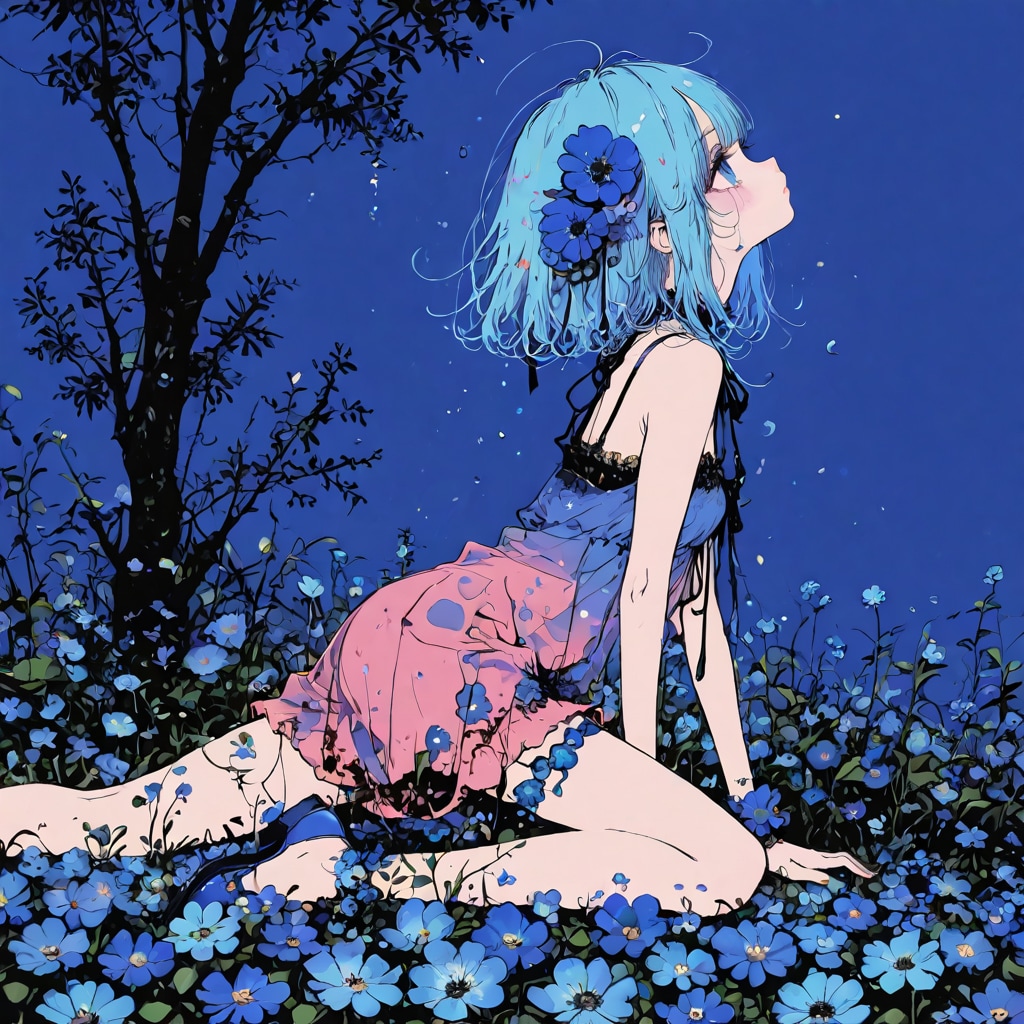 青い花
