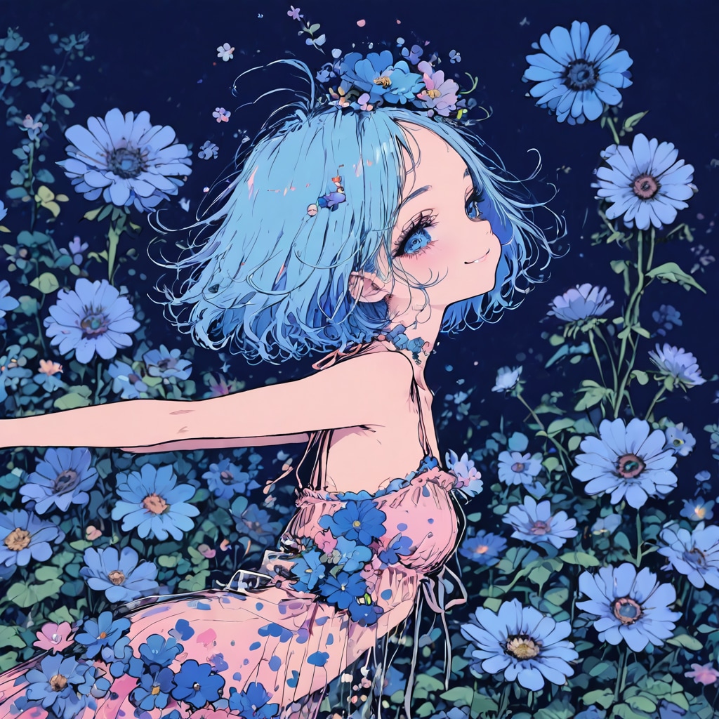 青い花
