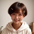 パーカー姿の丸メガネ少女 4枚目