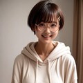 パーカー姿の丸メガネ少女 7枚目