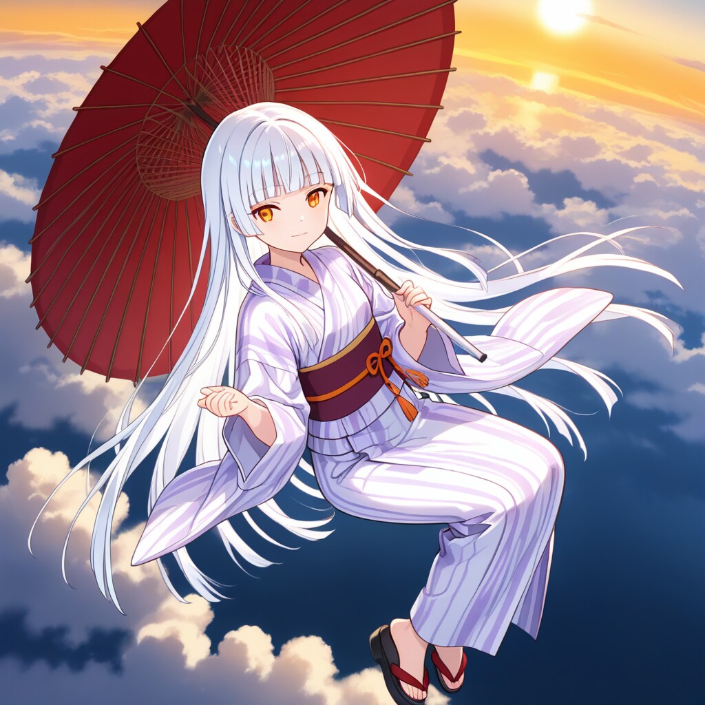 傘で空を飛ぶ
