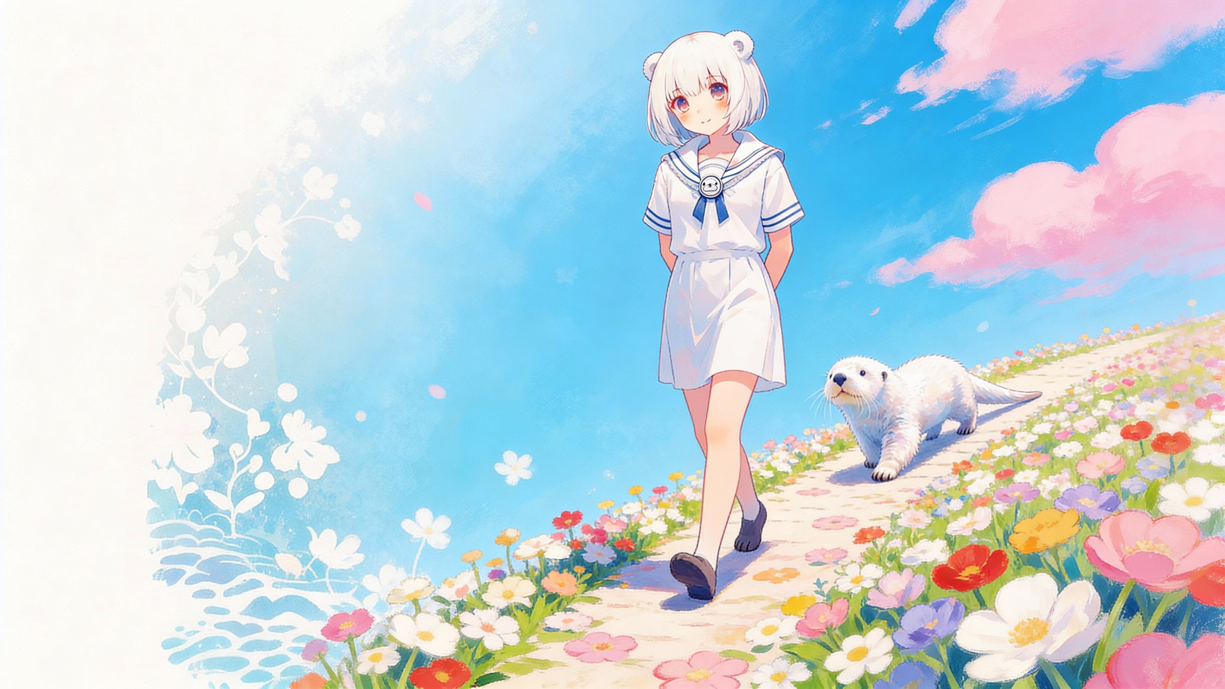 お散歩白くま