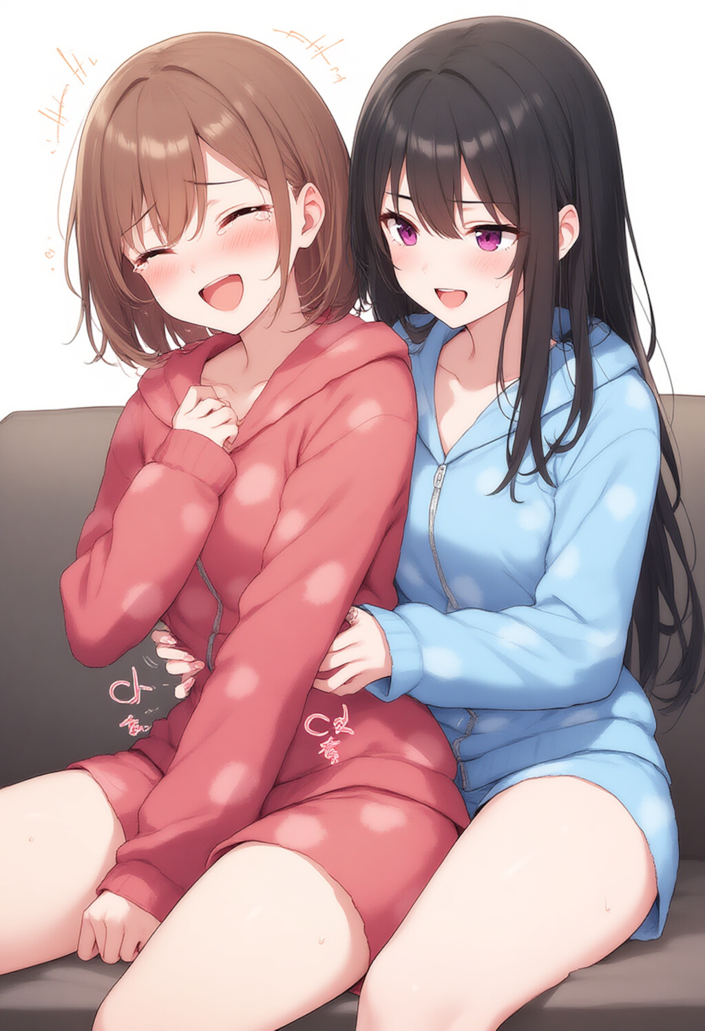 「うりうり～♪脇腹くすぐりどう～？くすぐったい？くすぐったい？」「くすぐったいよ～♪もっと優しくくすぐって～♪」