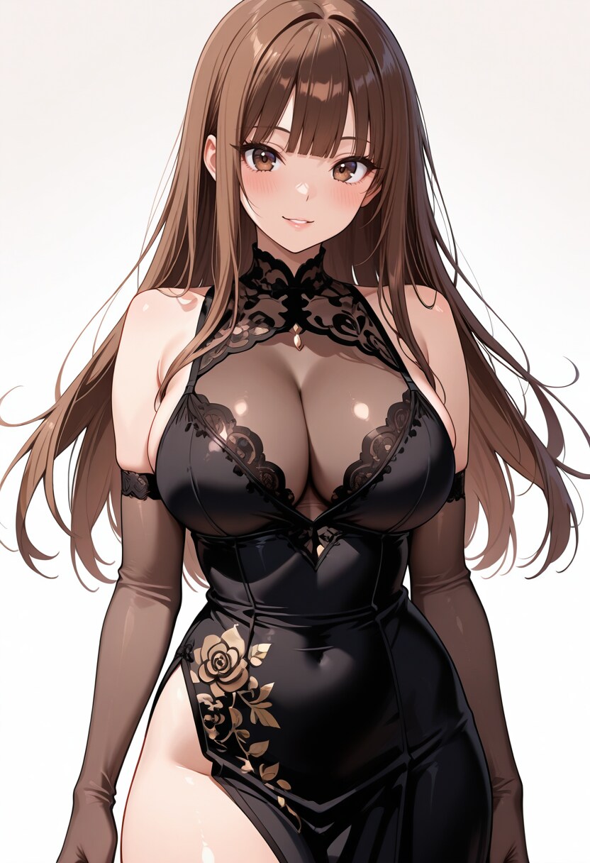 黒いシックなドレスで