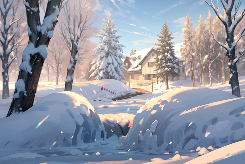 雪景色、､､､現実は、、