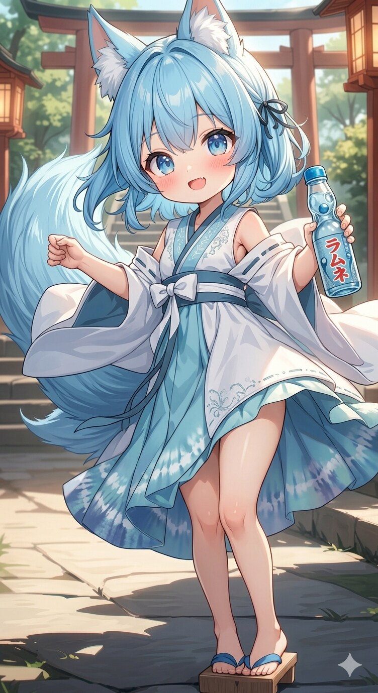 炭酸少女〜妖狐幻想🩵ラムネ〜 | の人気AIイラスト・グラビア