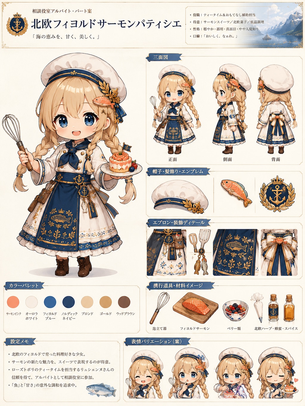 相談役室菓子職人 北欧フィヨルドサーモンパティシエ