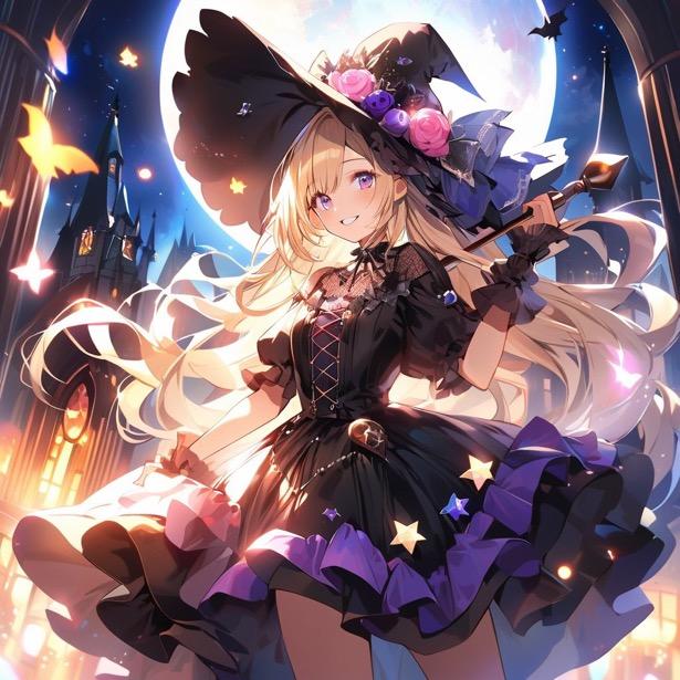 金髪アイドルと魔女コスプレ4 | の人気AIイラスト・グラビア