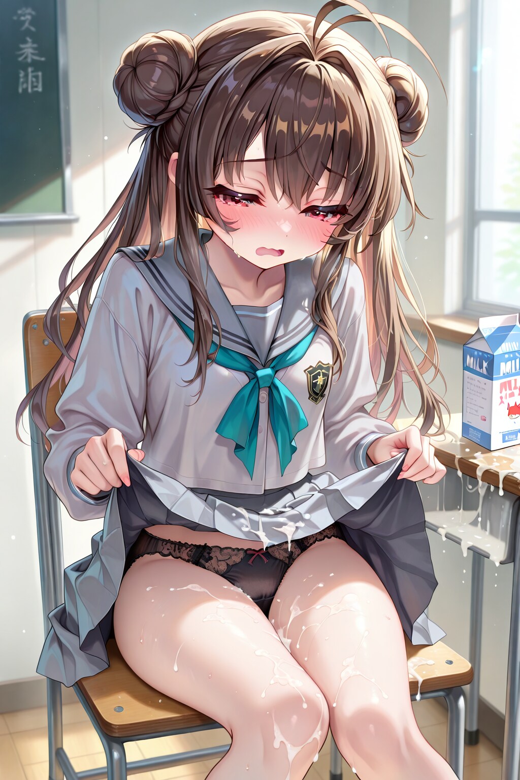 牛乳こぼしちゃった～